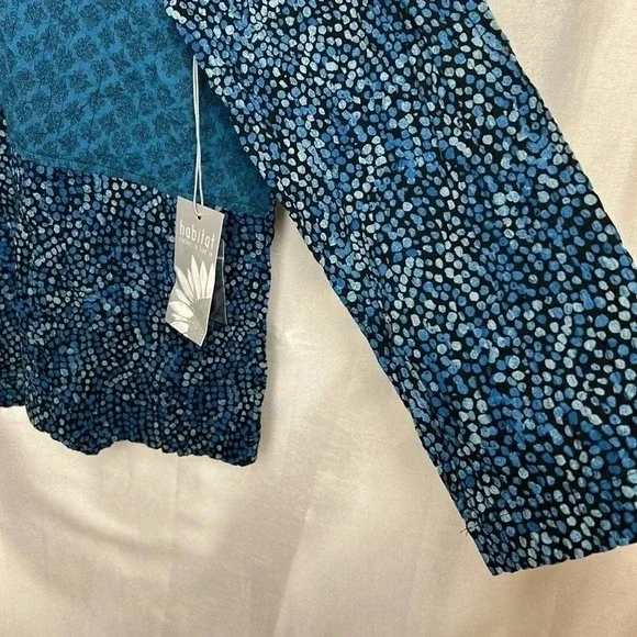 Habitat top,women NEW! M& L,Grotto,44815,Turquoise boxy,oversize,multimedia - Picture 3 of 16